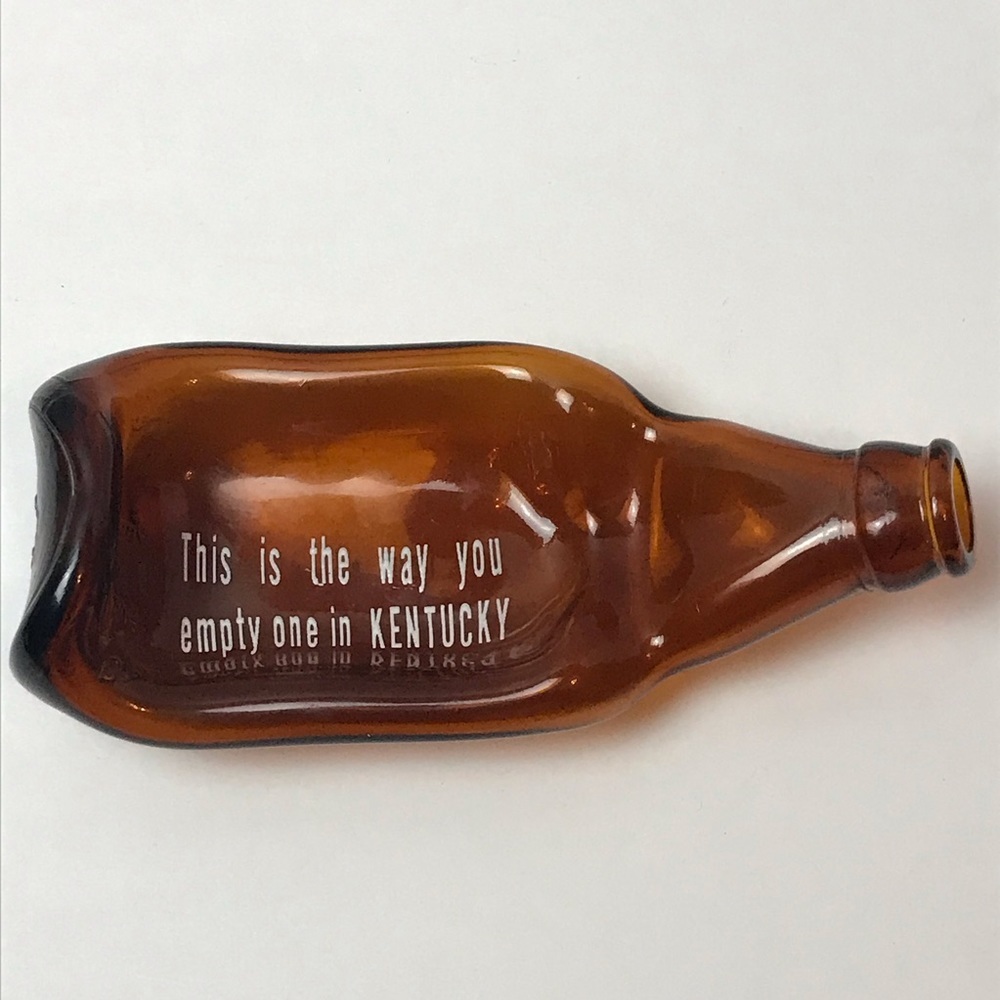 Vintage Melted Beer Bottle Trinket Ash Tray Bar